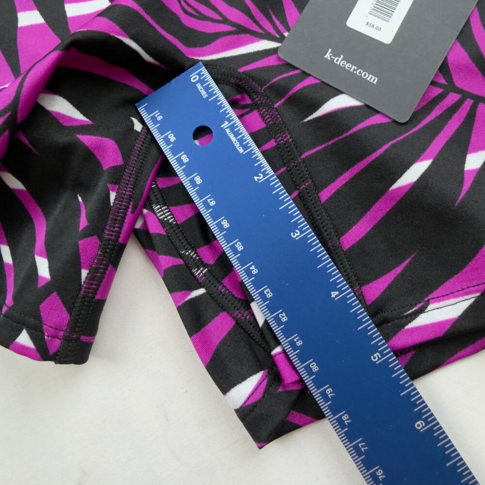 K-DEER 5” Pocket shorts Regatta Palm Fuchsia Black Sz LRG $58 Workout Yoga - Picture 6 of 6